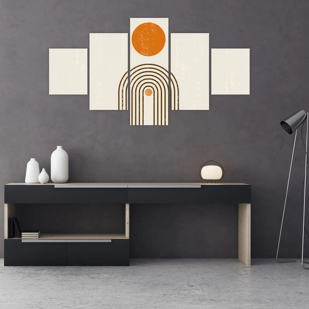 Obraz - Brązowe łuki (125x70 cm)