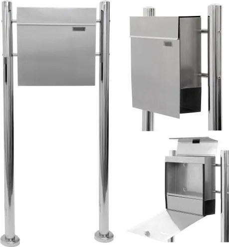 Skrzynka na listy stojąca ze stali nierdzewnej