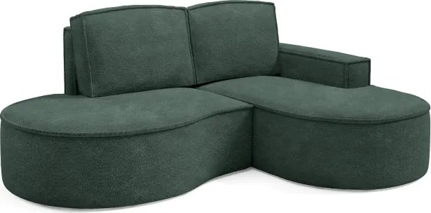 Narożnik MOLLY Prawostronny bez funkcji spania, wolnostojący tkanina ABRIAMO 09 Zielony