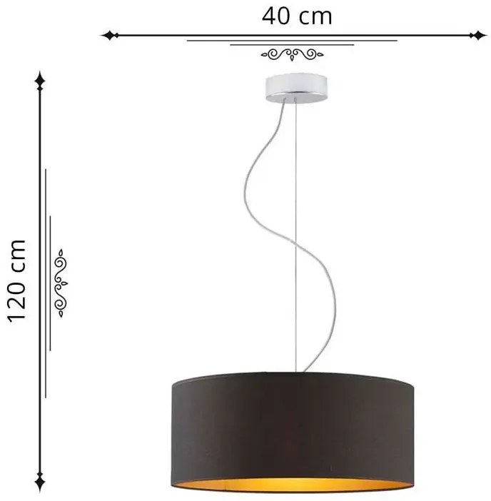 Nowoczesny żyrandol z abażurem 40 cm - EX846-Ekla - wybór kolorów