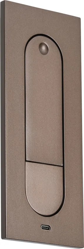 Nowoczesny kinkiet w kolorze ciemnego brązu z LED i portem USB-C - Hilton