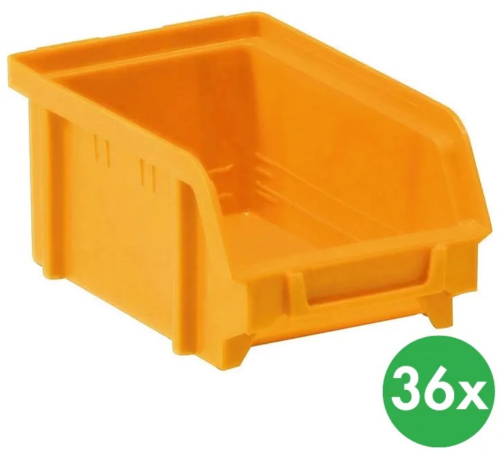 Plastikowe pojemniki BASIC, 103 x 166 x 73 mm, 36 szt., żółto-pomarańczowy