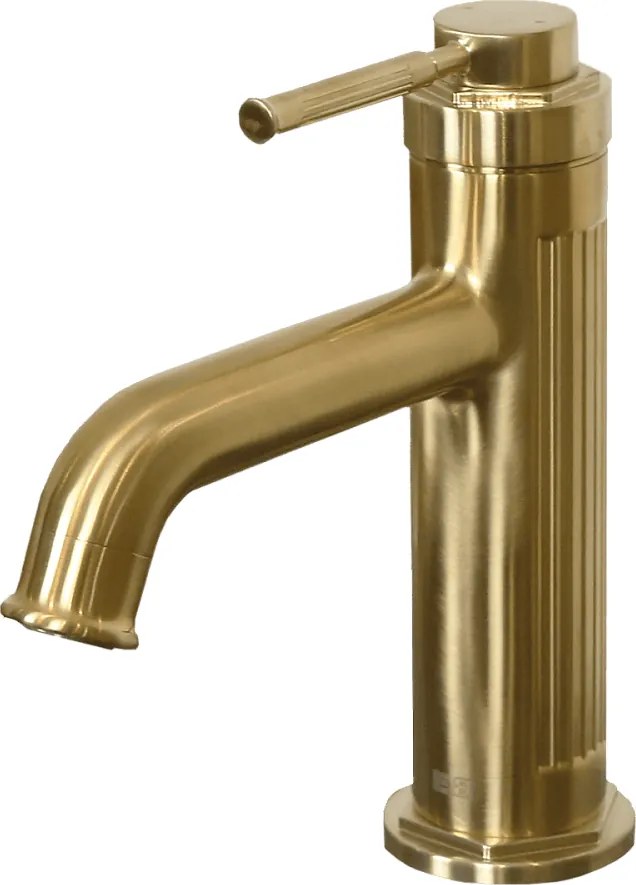 Art Deco Bateria umywalkowa retro niska szczotkowane złoto - Essebagno