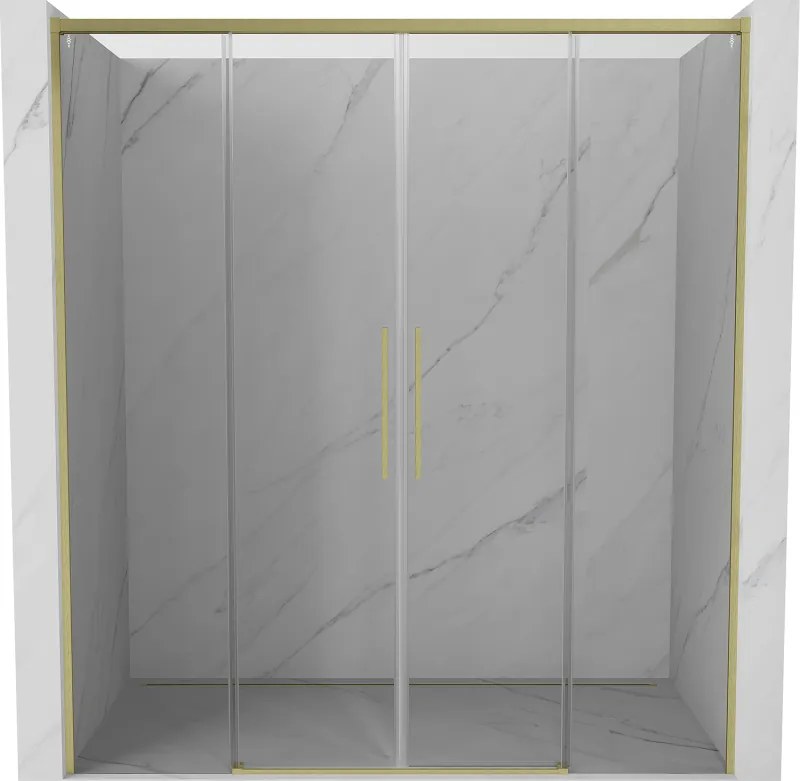 Mexen Rox Duo drzwi prysznicowe rozsuwane 190 cm, transparent, złote szczotkowane - 8C2-190-002-55-00