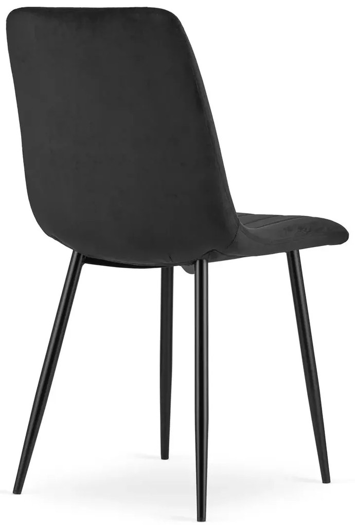 Komplet czarnych aksamitnych krzeseł 4 szt. D2-H01