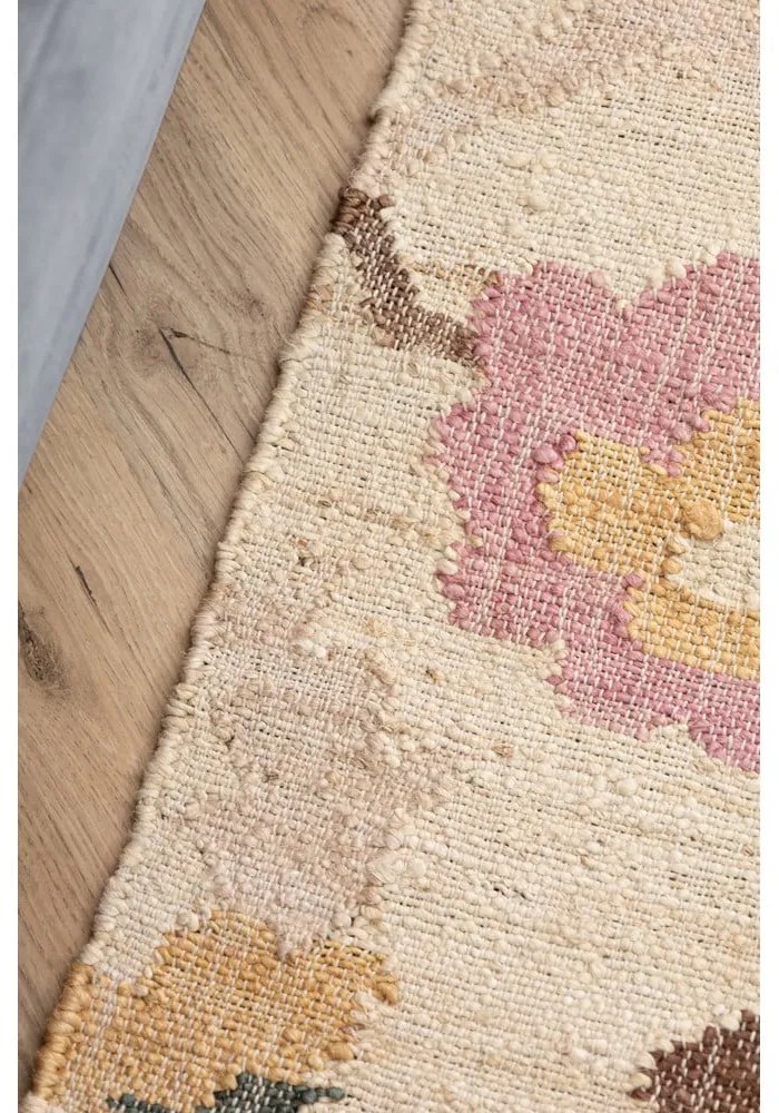 Kremowy dywan z juty tkany ręcznie 120x170 cm Roya Violette – Elle Decoration