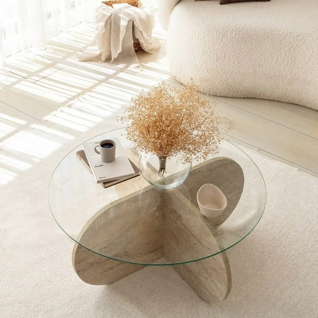 Stolik konferencyjny Bubble Travertine