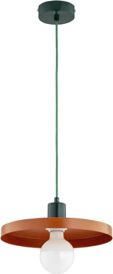 Lampa wisząca na lince LITO 1xE27/15W/230V miedziana/zielona