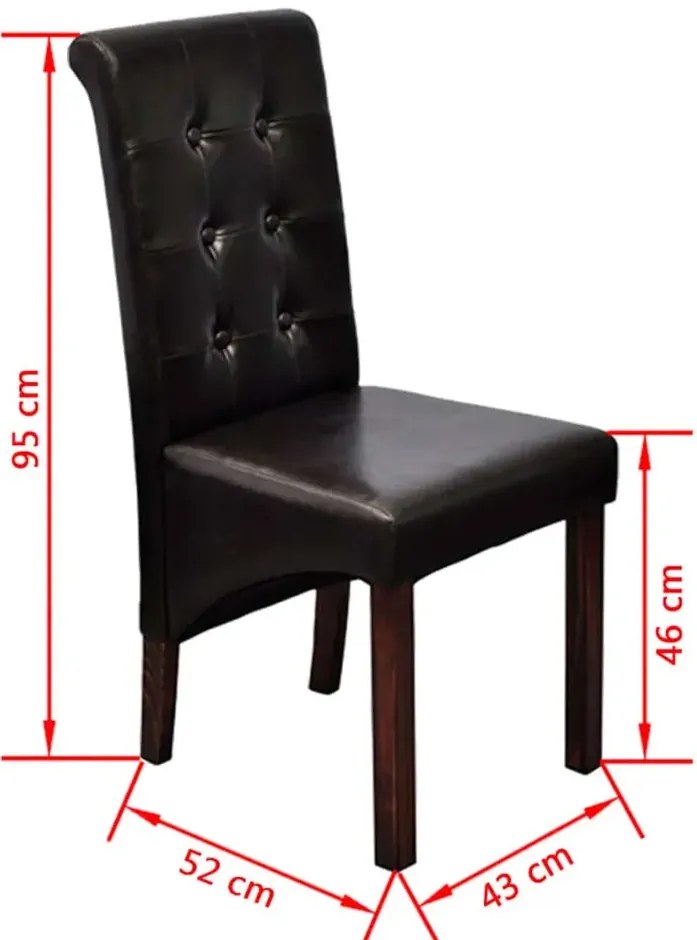 Komplet 6 tapicerowanych krzeseł pikowanych wenge S2-D38