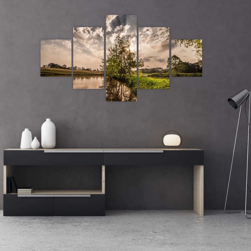 Obraz natury z promieniami (125x70 cm)