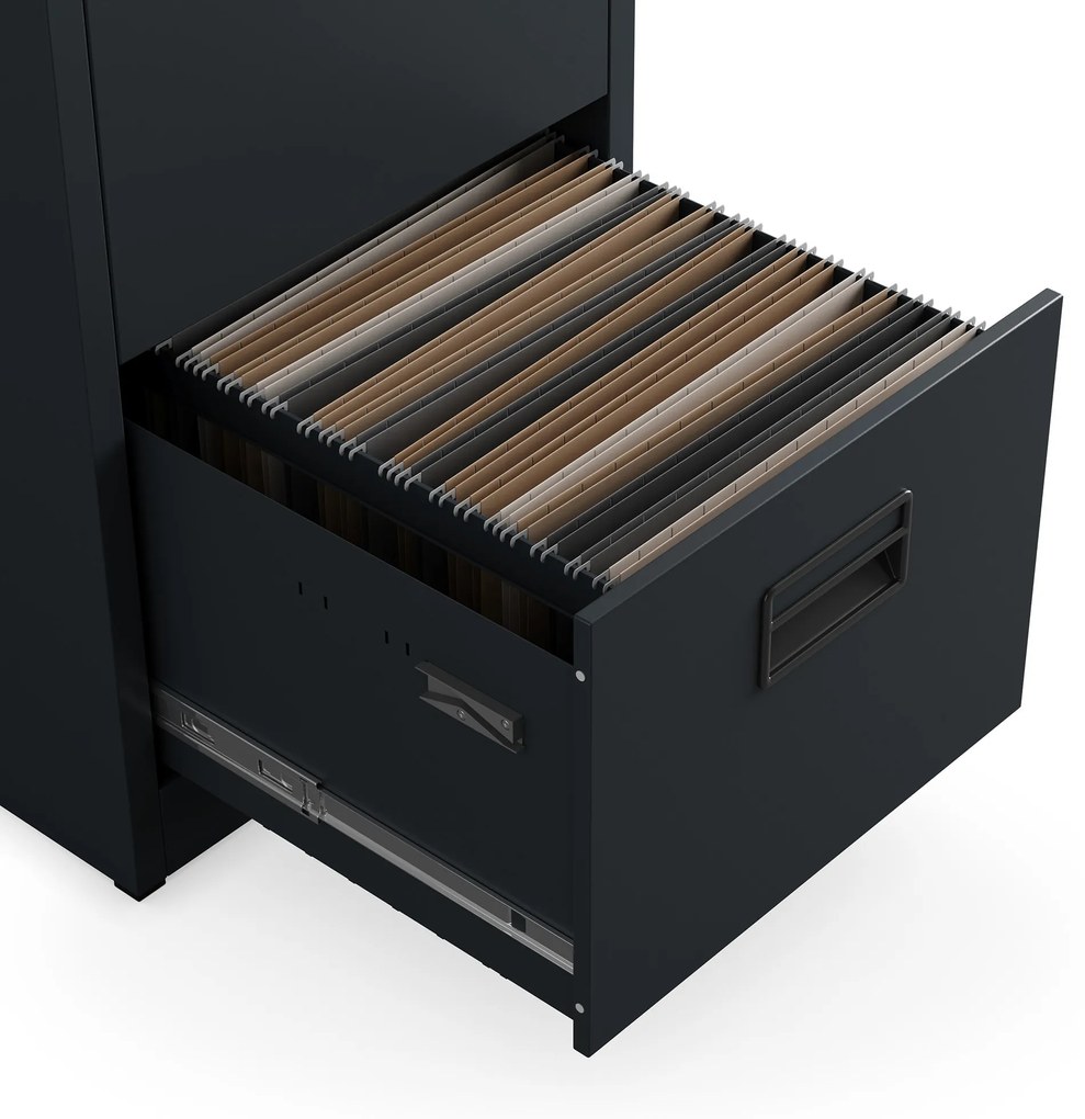Metalowa szafa kartotekowa SARA V4, 460 x 1320 x 620 mm, antracytowa
