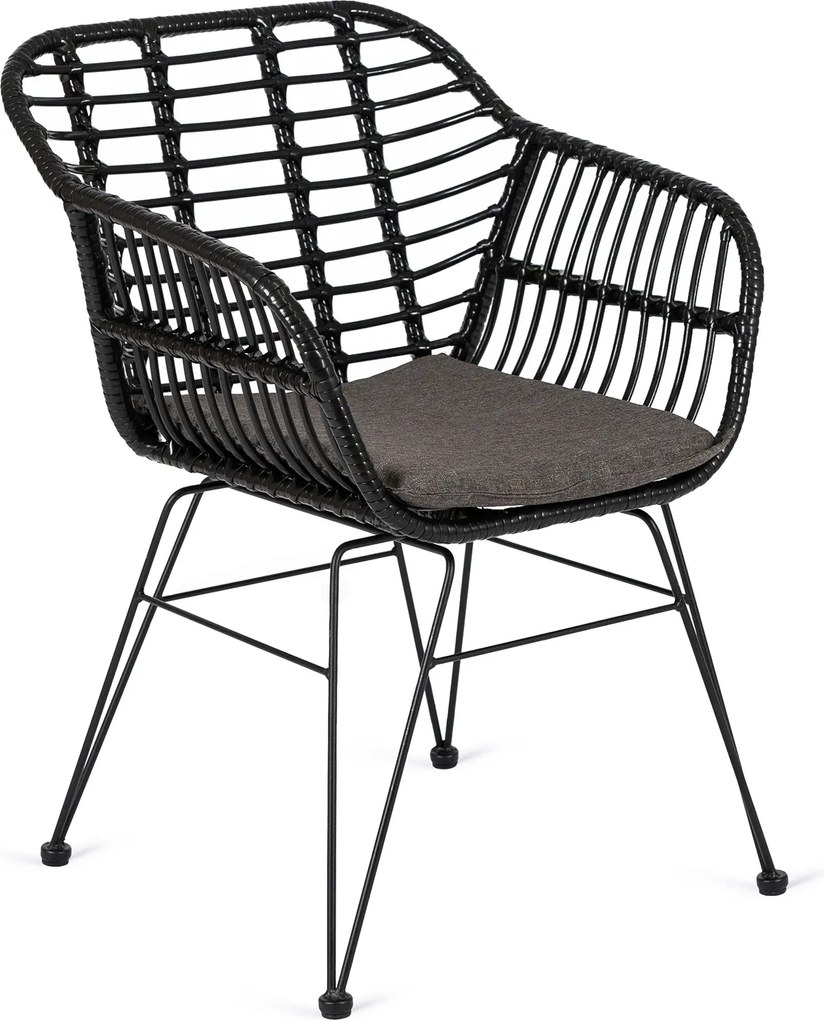 Krzesło Ogrodowe Rattanowe MUSA Czarne