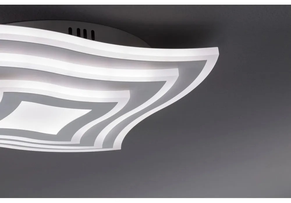 Biała metalowa lampa sufitowa LED ze zdalnym sterowaniem i ściemniaczem 43x43 cm Gorden – Fischer & Honsel