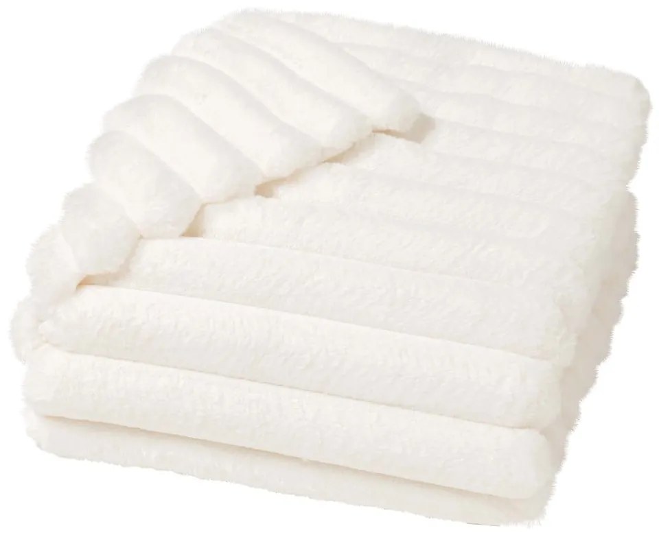 Kremowy koc z mikropluszu 180x220 cm Boudoir – douceur d'intérieur