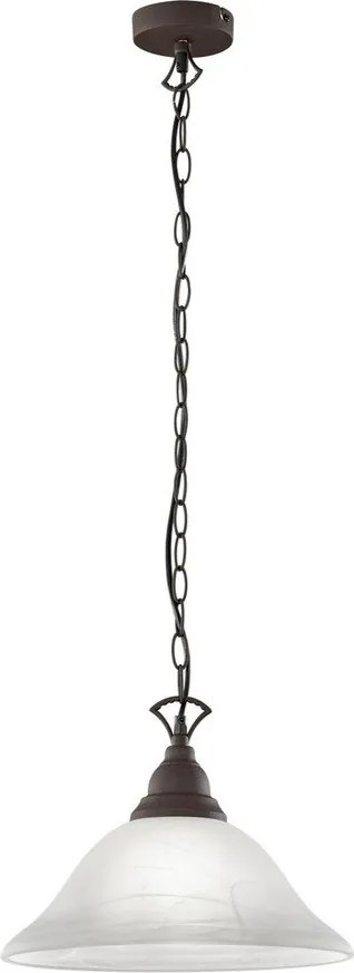 Ciemnoszara metalowa lampa wisząca ze szklanym kloszem ø 33,5 cm Country – Reality