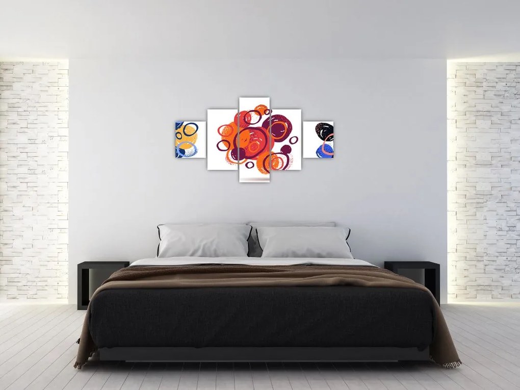 Obraz kolorowych kółek (125x70 cm)