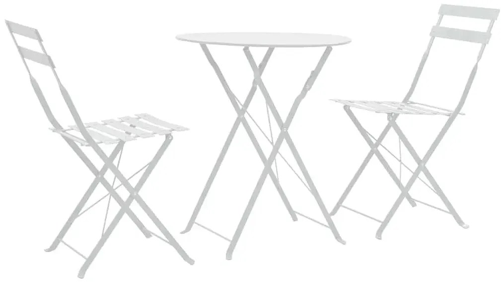 Zestaw białych metalowych mebli ogrodowych F2-R48