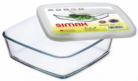 Simax 7466/L szklana miska z plastikową pokrywką,1,7 l