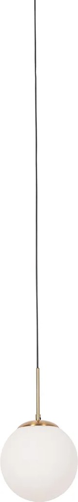 Lampa wisząca Art Deco złota z opalowym szkłem, z białym adapterem do szyny 1-fazowej Slimline - Flore