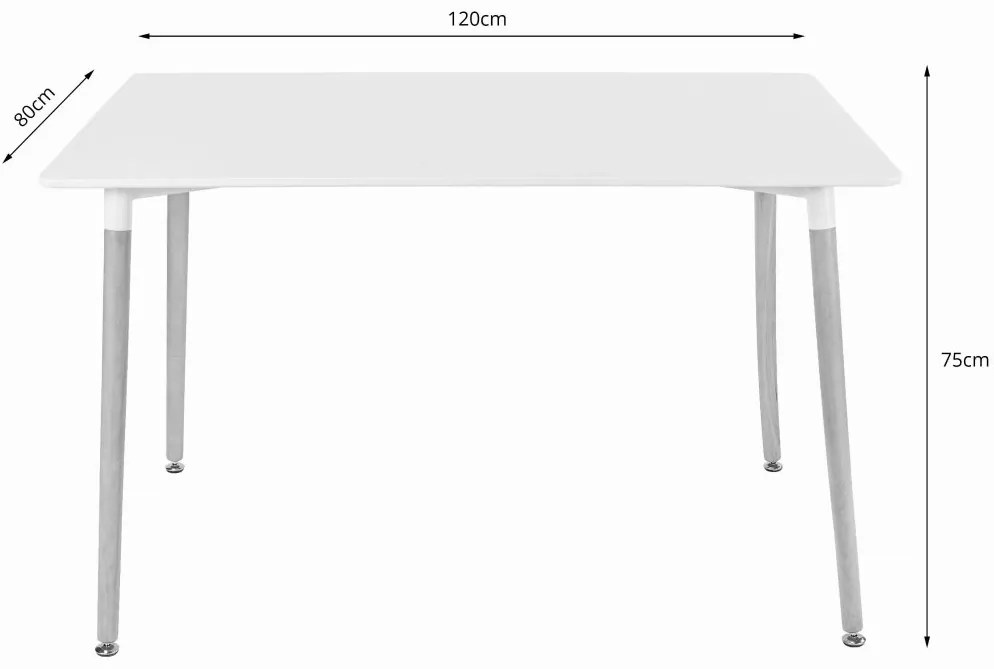 Zestaw jadalniany 1 + 4, czarny stół ADRIA 120x80 cm + beżowe krzesło BALI MARK z czarnymi nogami