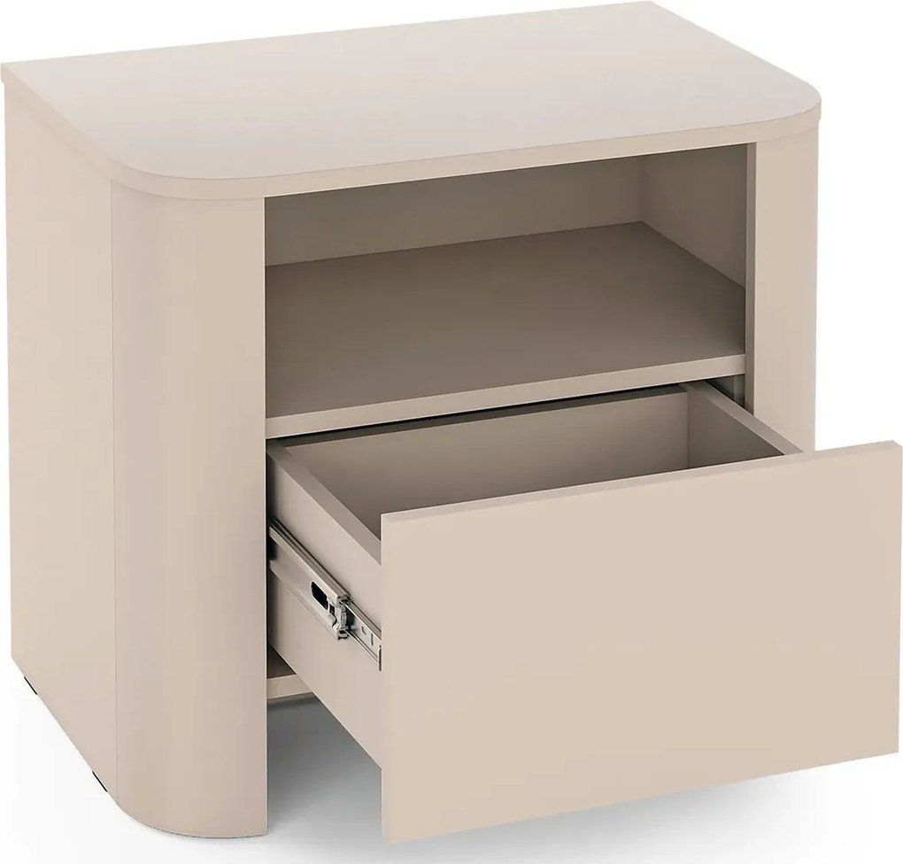 Kaszmirowa szafka nocna z szufladą i półką T3-D79