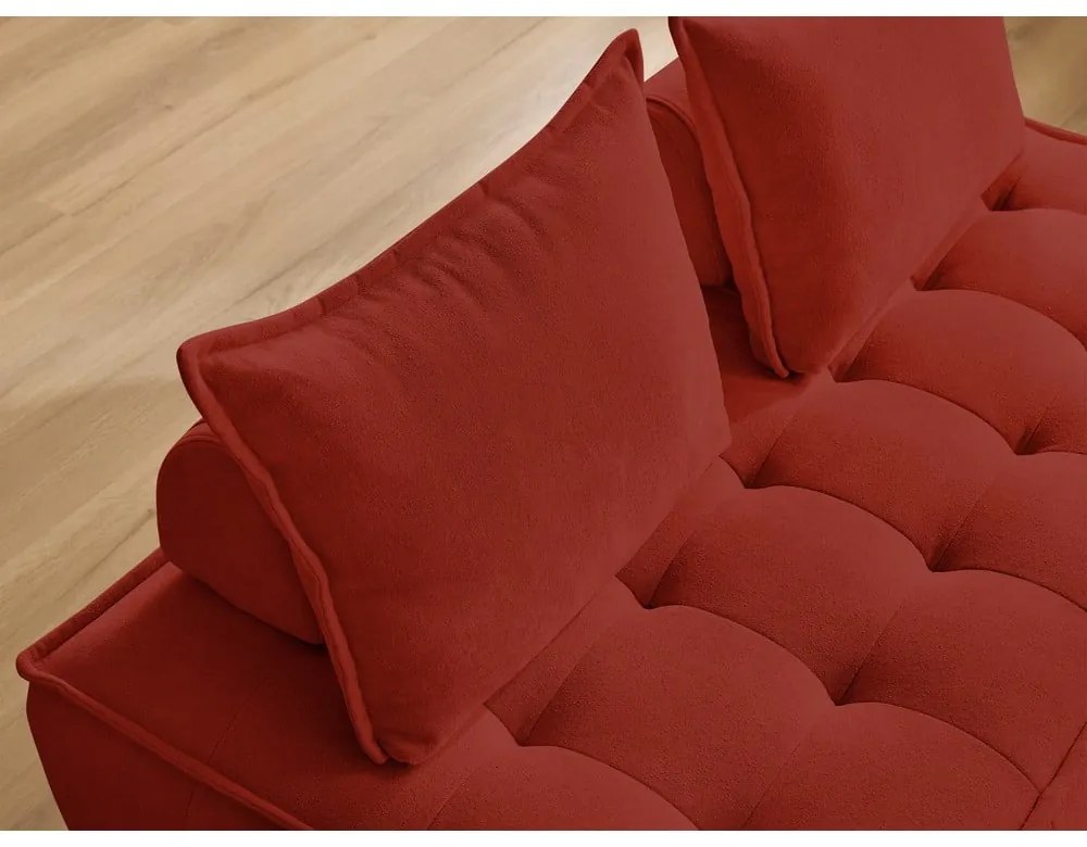 Ceglasta sofa z tkaniny szenilowej 175 cm Elisa – Bobochic Paris