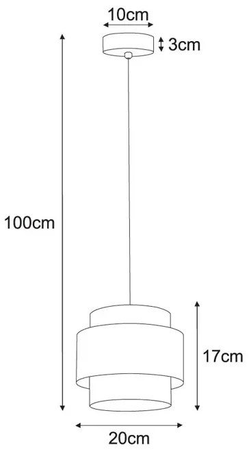 Biało-beżowa lampa wisząca abażurowa boho - A518 K0-C64