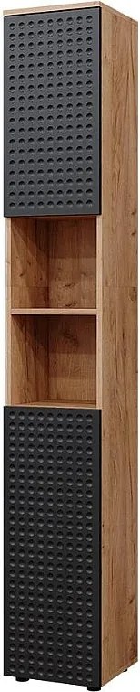 Szafka łazienkowa kropkowany antracyt 30x30x192 irma