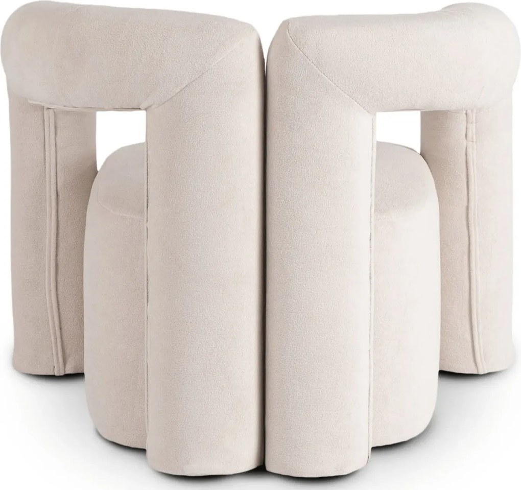 Kremowy fotel w stylu nowoczesnym F7-E05