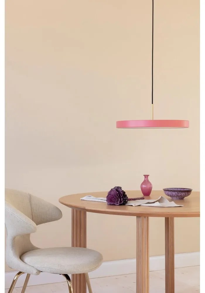 Różowa lampa wisząca LED z metalowym kloszem ø 43 cm Asteria Medium – UMAGE