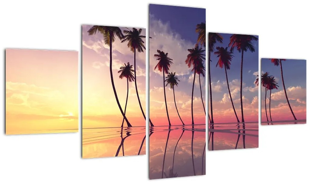 Obraz palm wznoszących się nad powierzchnią (125x70 cm)