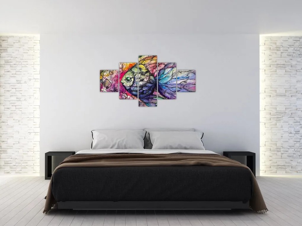 Obraz - Kolorowa rybka (125x70 cm)