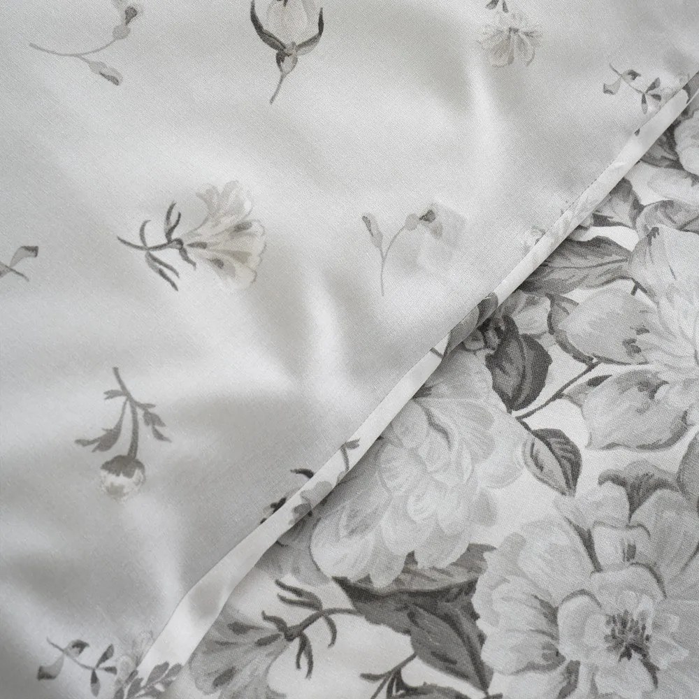 Szara pościel dwuosobowa 230x220 cm Elinda Floral – Catherine Lansfield