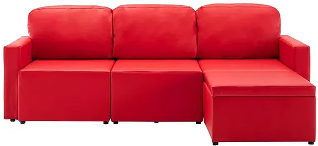 Rozkładana sofa modułowa czerwona - Odi 4Q