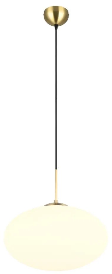 Lampa wisząca w biało-złotym kolorze ze szklanym kloszem ø 40 cm Fomento – Trio