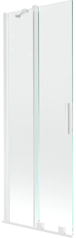 Mexen Velar parawan nawannowy 2-skrzydłowy rozsuwany 70 x 150 cm, transparent, biały - 896-070-000-01-20