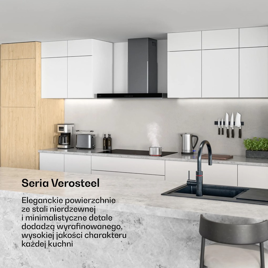 Klarstein Verosteel 90 cm Płyta grzewcza szklano-ceramiczna ​ 5 płyt Czarna