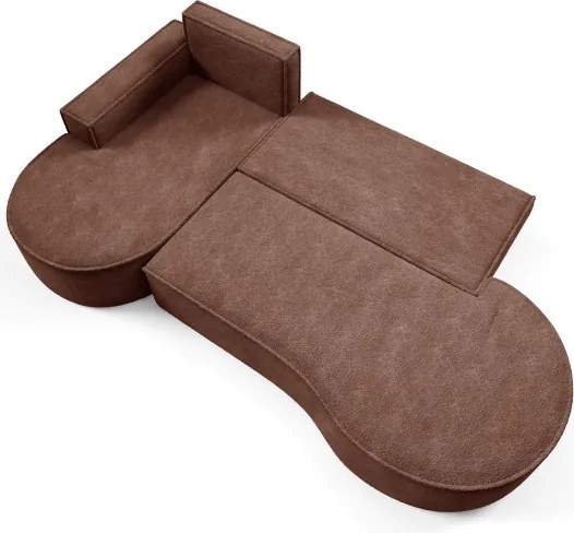 Narożnik MOLLY Lewostronny z funkcją spania, wolnostojący tkanina ABRIAMO 12 Miedziany