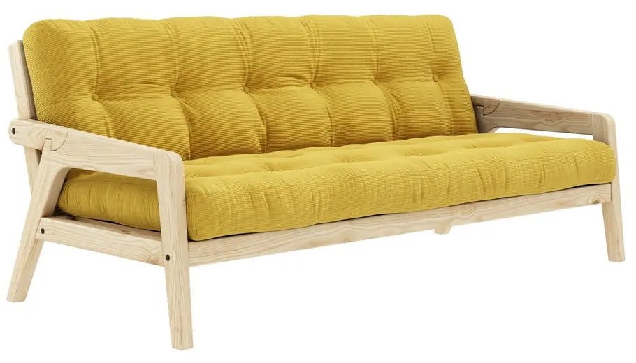 Sofa rozkładana ze sztruksową tapicerką Karup Design Grab Raw/Honey