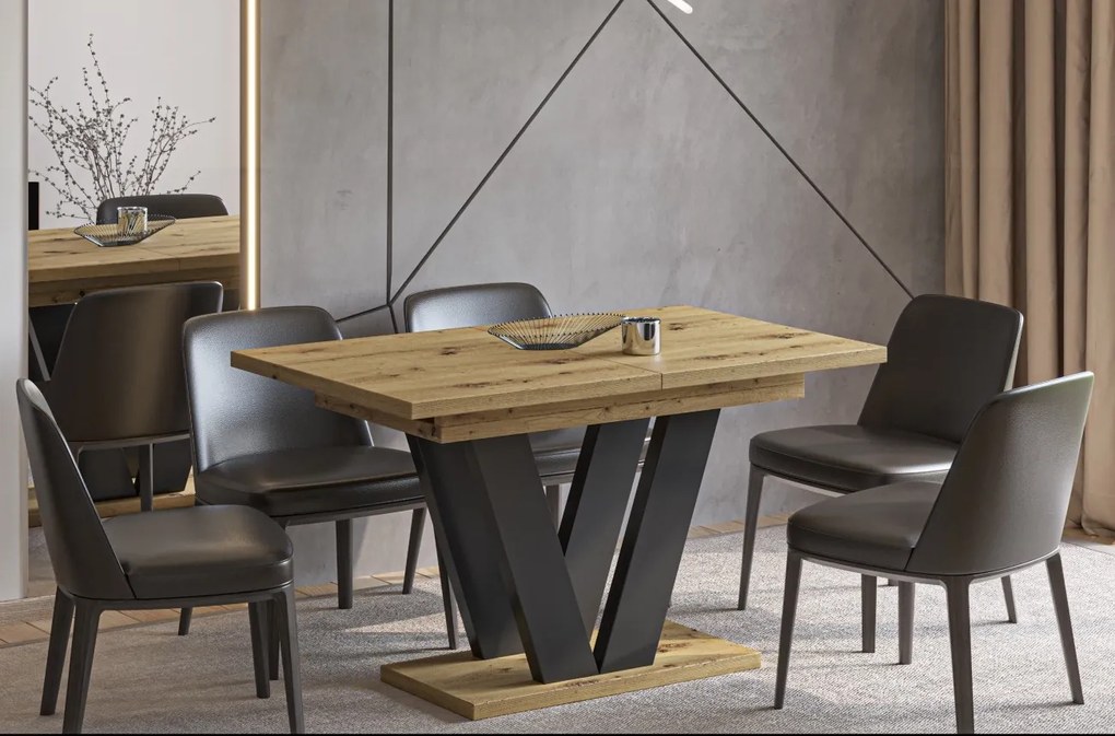 Stół z nogami w kształcie litery V Lara rozkładany od 130 do 210 cm