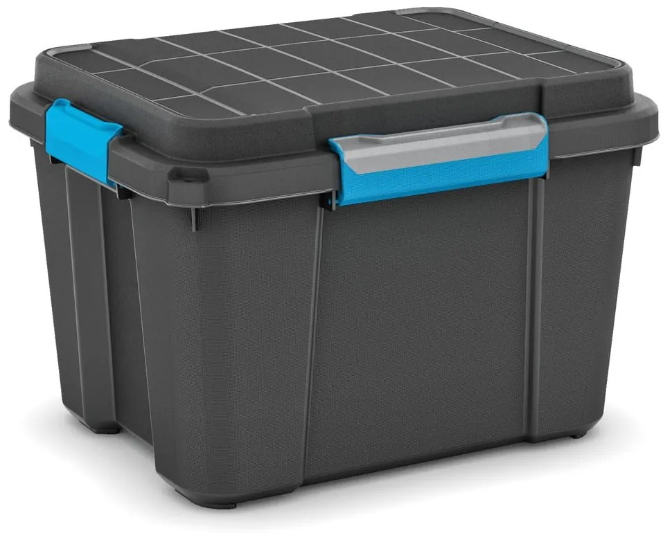 Czarny plastikowy pojemnik z pokrywką 49,5x39x34 cm Scuba Box – KIS