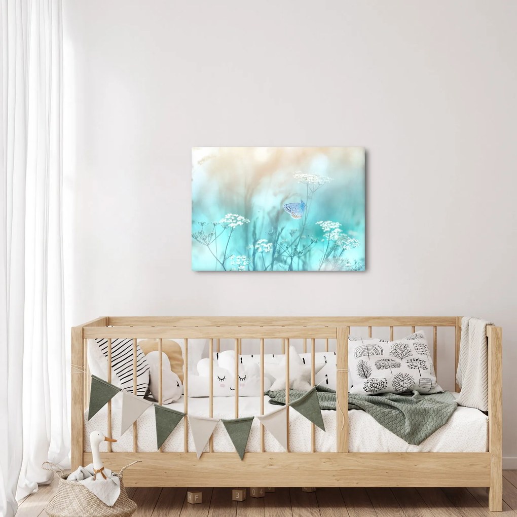 Obraz - Motyl w niebieskim (70x50 cm)