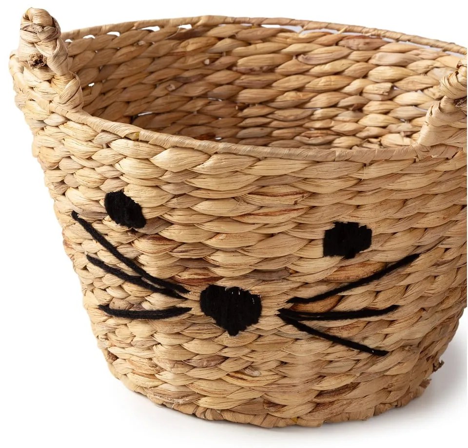 Dziecięcy kosz na zabawki z hiacyntu wodnego w naturalnym kolorze ø 35x26 cm Cat – Compactor