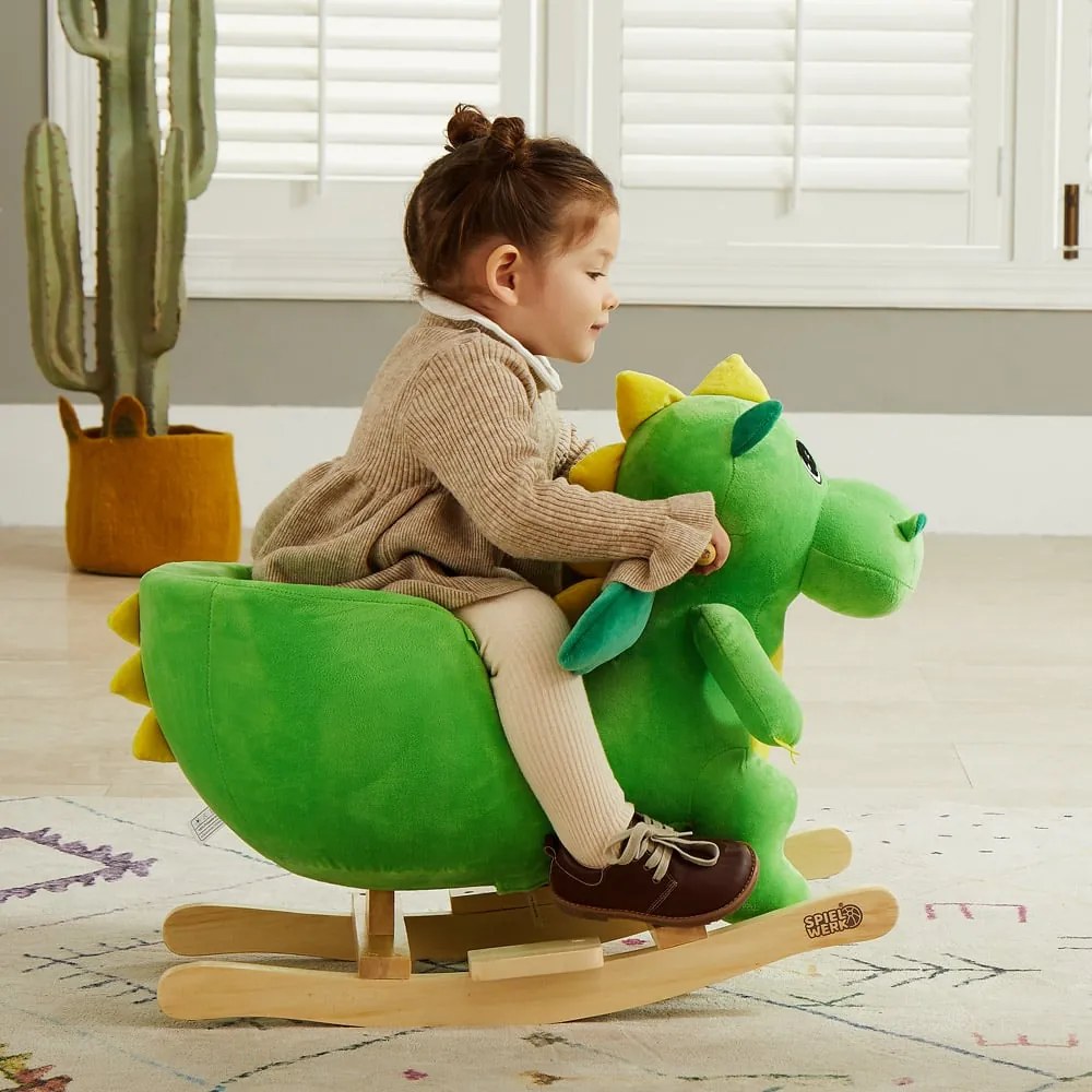 Smok na biegunach DINO z pasem bezpieczeństwa, zielona Spielwerk