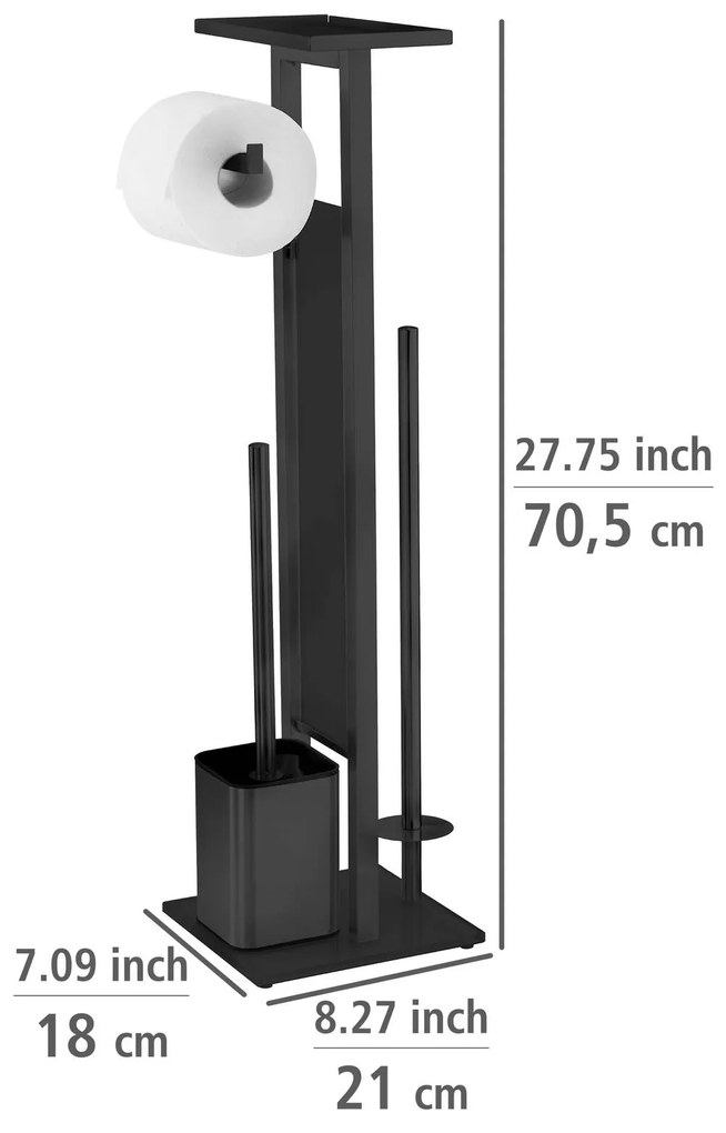 Stojak na szczotkę WC i papier z półeczką 4w1 DEBAR