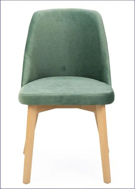 Zielone aksamitne krzesło drewniane dąb artisan C8-P72
