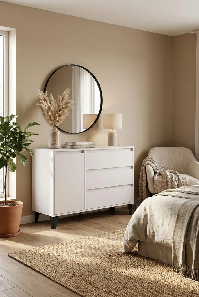 Kaszmirowa komoda ubraniowa z szafką i 3 szufladami D5-E92