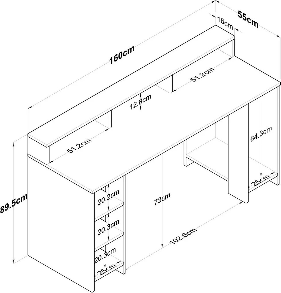 Biurko Hamin Walnut and Anthracite
