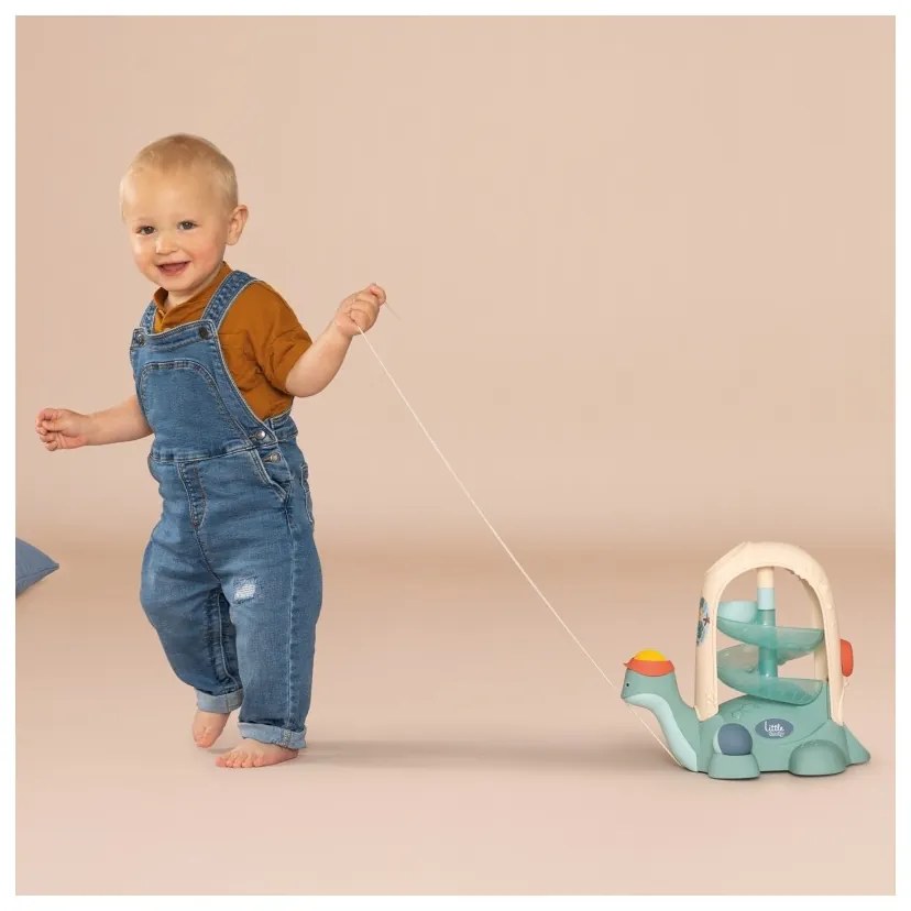 Smoby little żółw do ciągnięcia ze zjeżdżalnią dla piłeczek 12m+