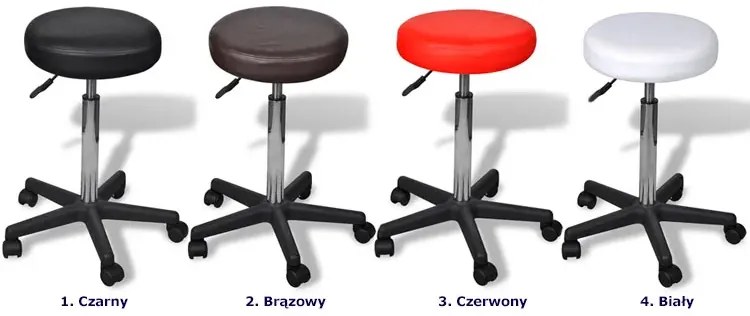 Czarny tapicerowany taboret obrotowy na kółkach K3-R56